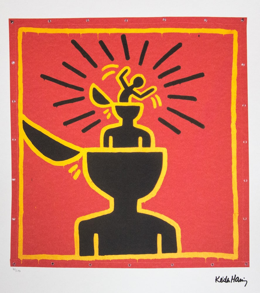 Keith Haring, Untitled: Keith Haring (after) untitled, offset lithography, limited edition of 150, sheet size 50 x 70 cm, plate signed bottom right, numbered with pencil bottom left 78/150, cotton paper, Keith Haring Foundat