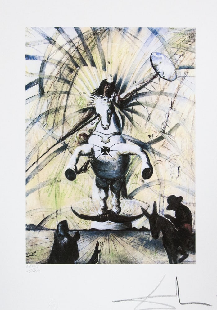 Salvador Dali 'Santiago el Grande': Salvador Dali (after) 'Santiago el Grande' offset lithography, sheet size 50 x 65 cm, numbered with pencil bottom left CCXXV/MM, limited edition 2000, signed bottom right, pencil 'Dali', heavy paper