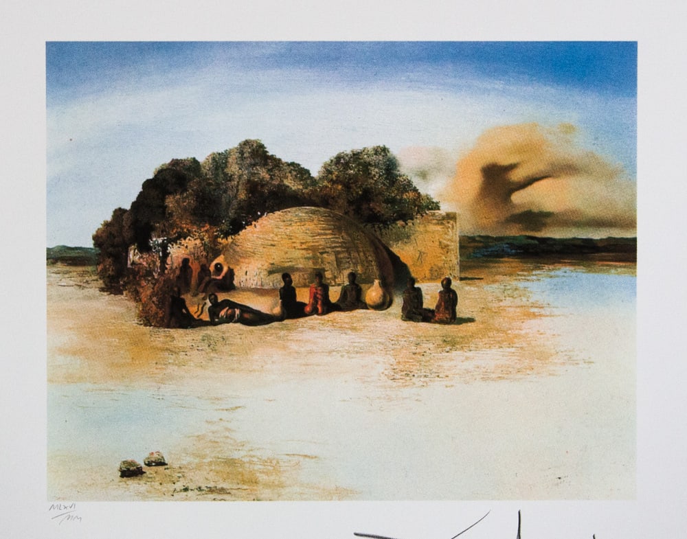 Salvador Dali 'Paranoiac Face': Salvador Dali (after) 'Paranoiac Face' offset lithography, sheet size 50 x 65 cm, heavy paper with watermark BFK Rives France, signed bottom right, pencil 'Dali', numbered with pencil bottom left