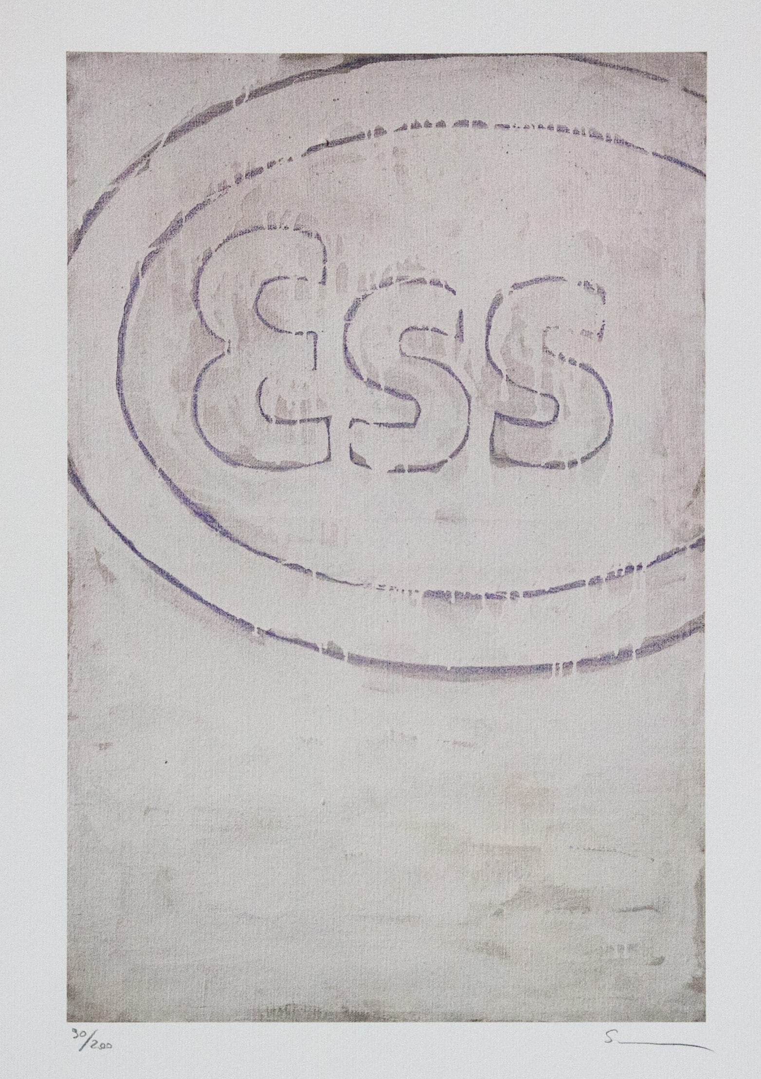 Mario Schifano 'Esso': Mario Schifano (after) 'Esso' offset lithograph in colors, signed bottom right, pencil, numbered bottom left with pencil, limited edition 90/200, bottom center publishing house stamp, cotton paper,