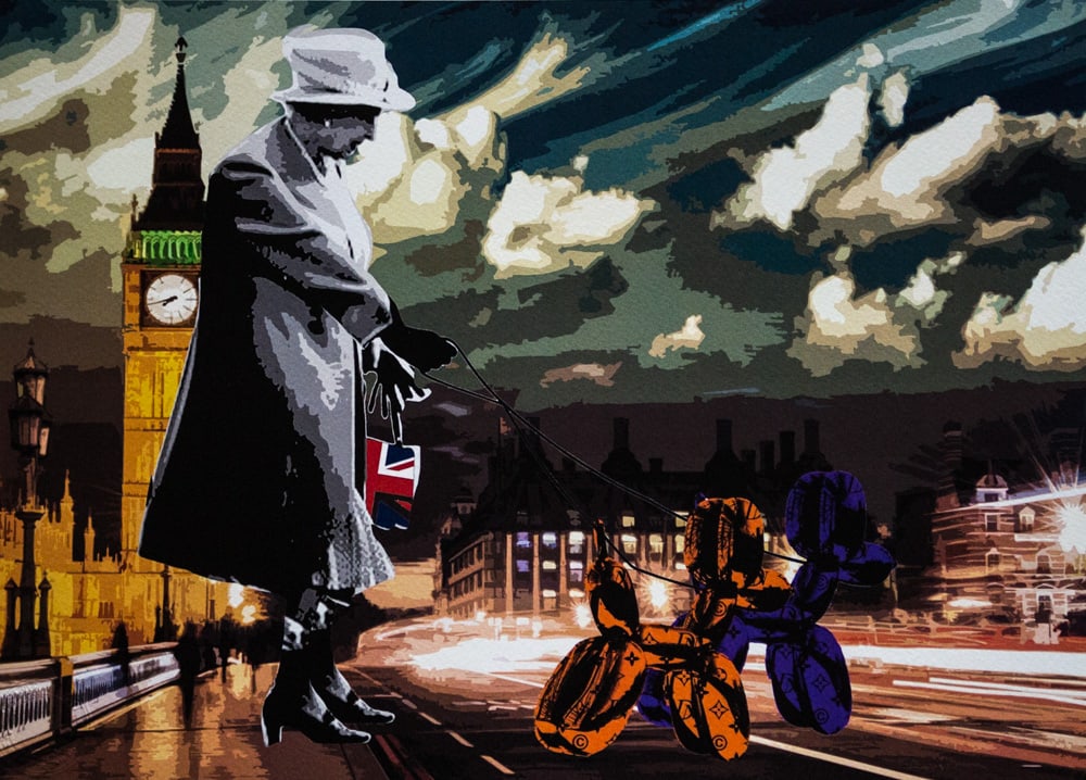 DEATH NYC SIGNED FINE ART PRINT W/COA: DEATH NYC Signed Fine Art Print with COA , DEATH NYC is a New York City-based street artist. Her pseudonym is an acronym for 'Don't Easily Abandon the Hope'. Print is blind stamped, comes with