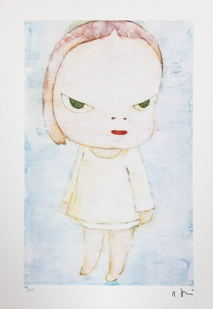 Yoshitomo Nara, Untitled: Yoshitomo Nara (after) untitled, offset lithography, limited edition of 300, sheet size 50 x 65 cm, plate signed bottom right, numbered with pencil bottom left 49/300, fine art paper, without