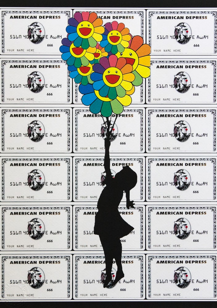 DEATH NYC SIGNED FINE ART PRINT W/COA: DEATH NYC Signed Fine Art Print with COA , DEATH NYC is a New York City-based street artist. Her pseudonym is an acronym for 'Don't Easily Abandon the Hope'. Print is blind stamped, comes with Certifi