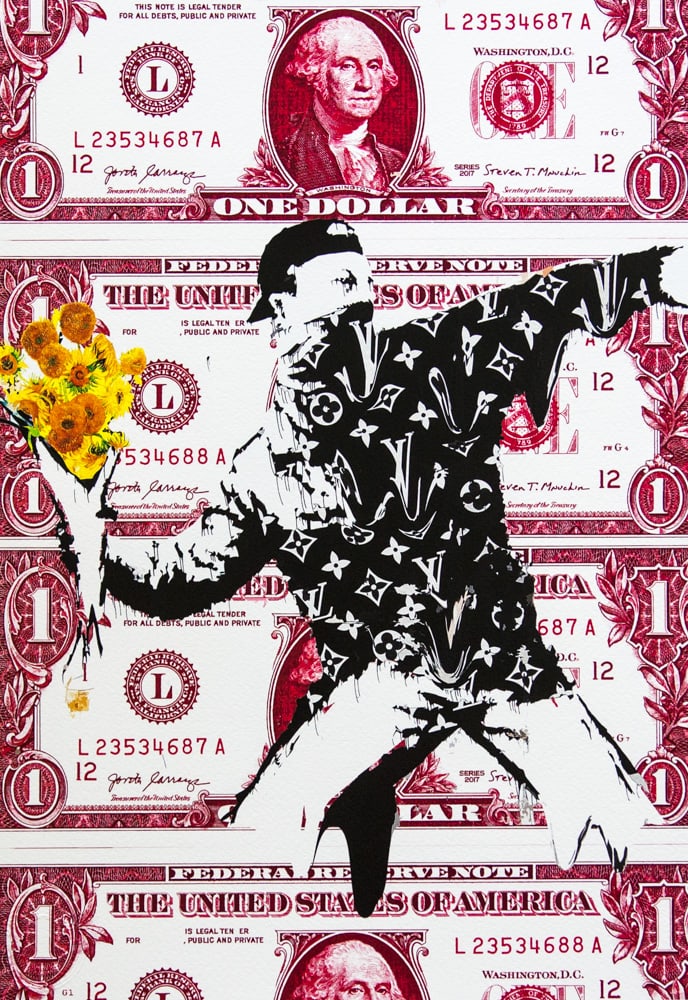 DEATH NYC SIGNED FINE ART PRINT W/COA: DEATH NYC Signed Fine Art Print with COA , DEATH NYC is a New York City-based street artist. Her pseudonym is an acronym for 'Don't Easily Abandon the Hope'. Print is blind stamped, comes with Certifi
