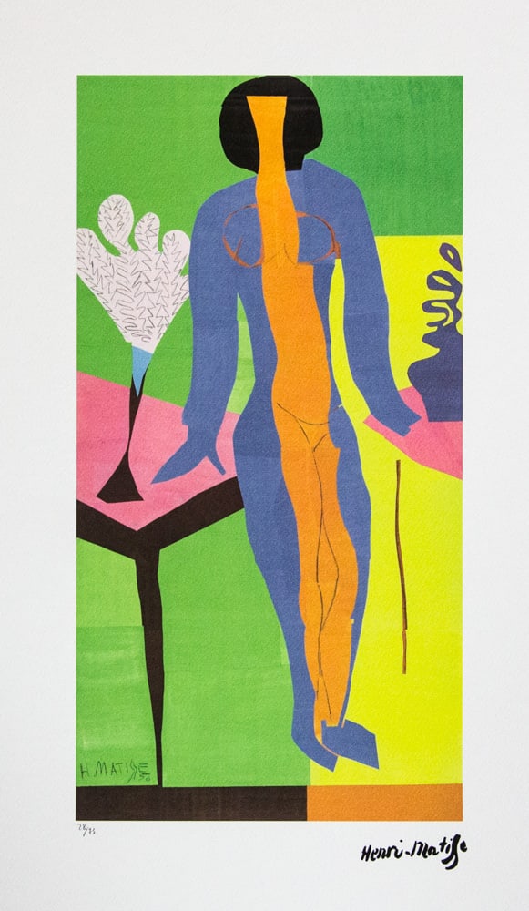 Henri Matisse 'Zulma': Henri Matisse (after) 'Zulma' offset lithography, limited edition of 75, sheet size 50 x 70 cm, plate signed bottom right, numbered with pencil bottom left 28/75, cotton paper, bottom left embossing s