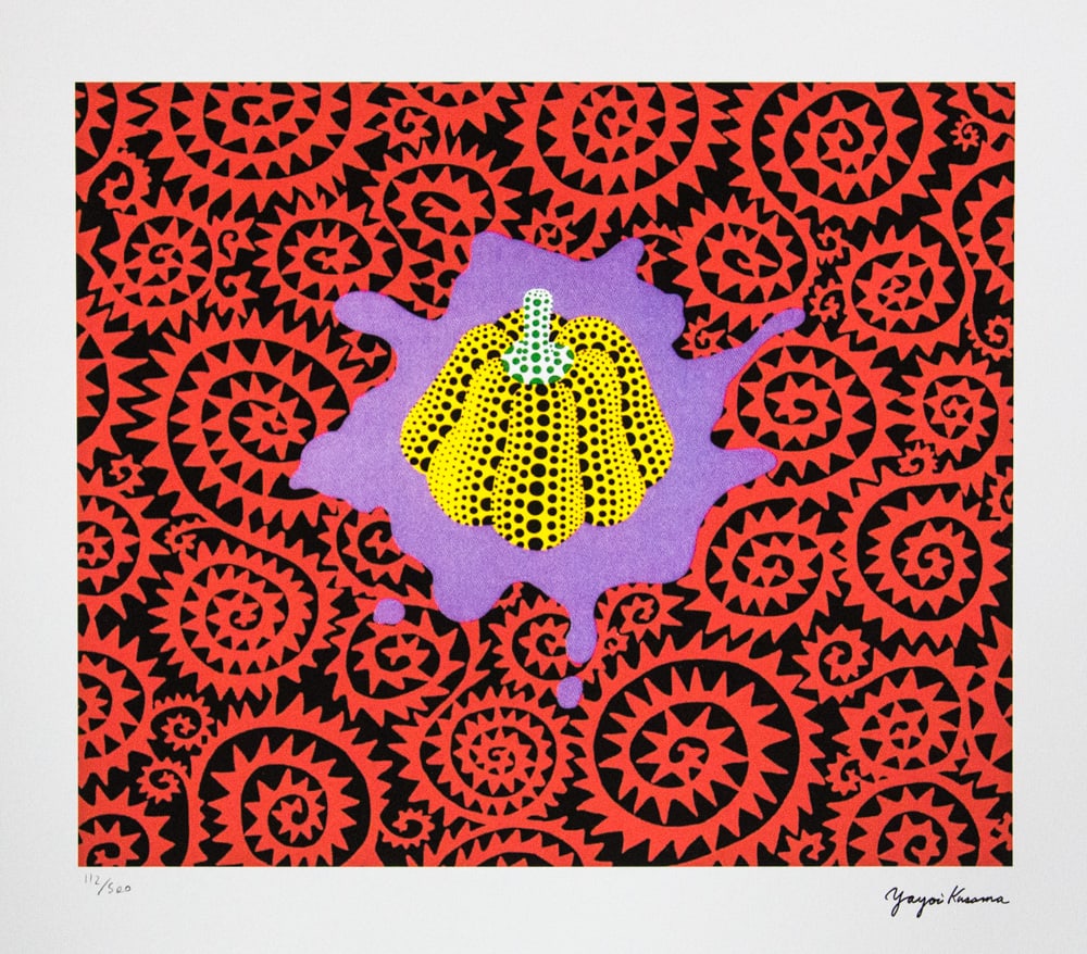 Yayoi Kusama 'Pumpkin': Yayoi Kusama (after) 'Pumpkin' offset lithography, limited edition of 500, sheet size 50 x 65 cm, plate signed bottom right, numbered with pencil bottom left 112/500, fine art paper, without