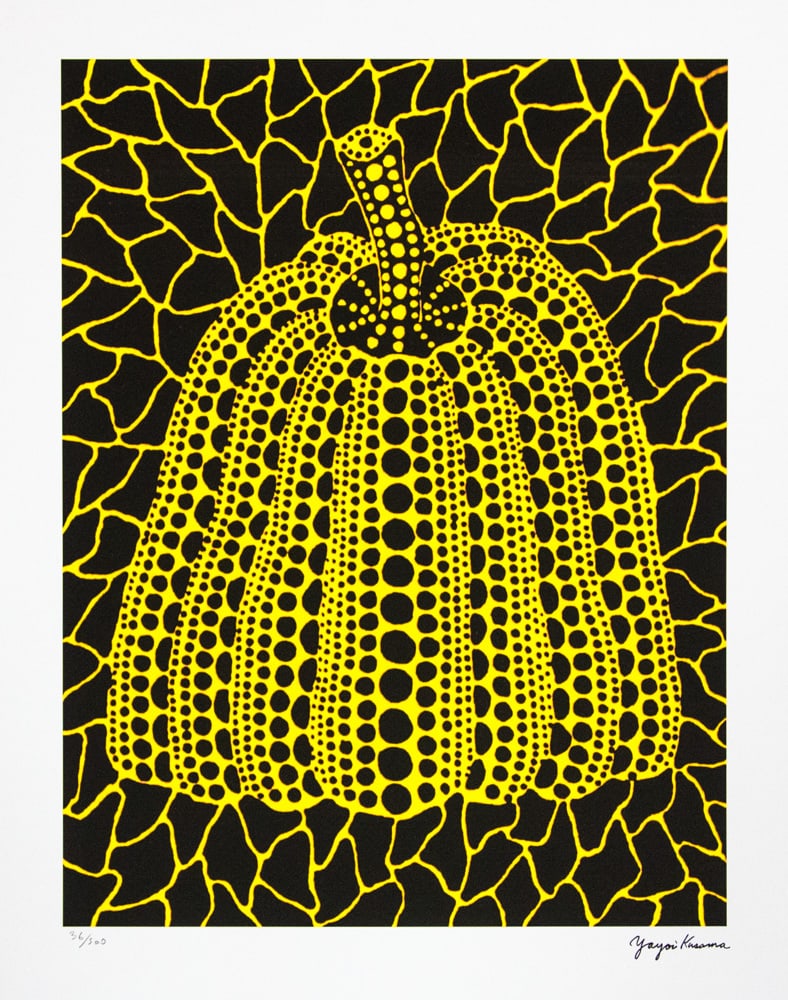 Yayoi Kusama 'Pumpkin': Yayoi Kusama (after) 'Pumpkin' offset lithography, limited edition of 500, sheet size 50 x 65 cm, plate signed bottom right, numbered with pencil bottom left 36/500, fine art paper, without