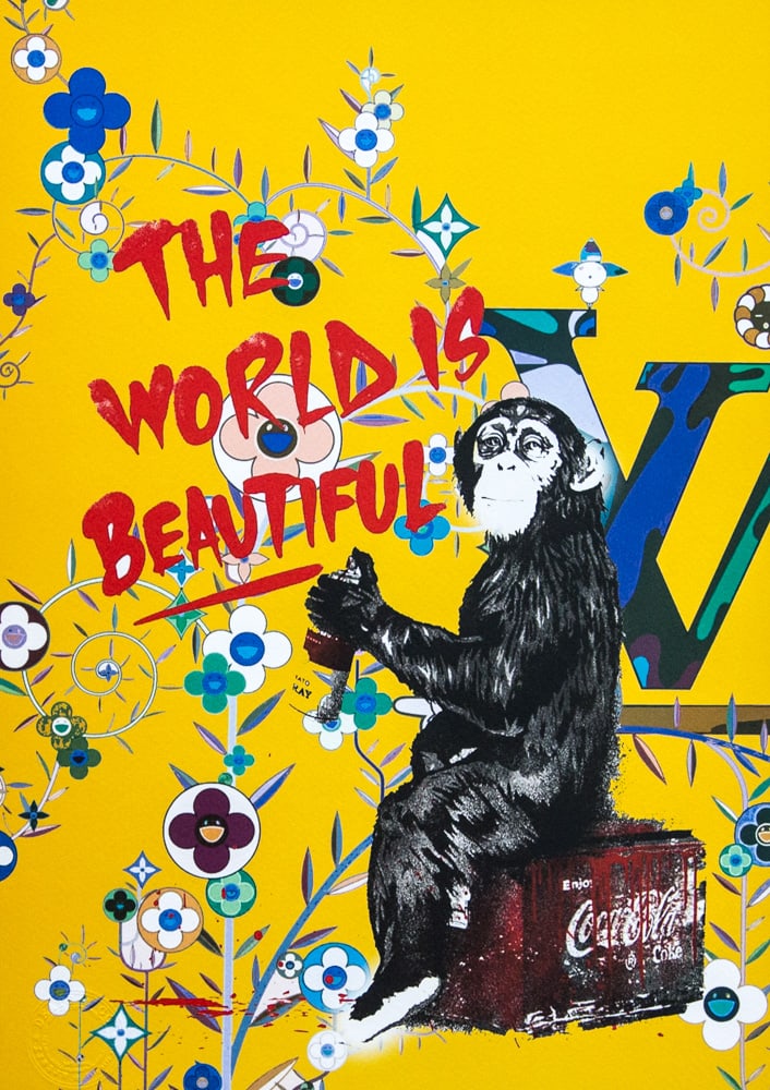 DEATH NYC SIGNED FINE ART PRINT W/COA: DEATH NYC Signed Fine Art Print with COA , DEATH NYC is a New York City-based street artist. Her pseudonym is an acronym for 'Don't Easily Abandon the Hope'. Print is blind stamped, comes with Certifi