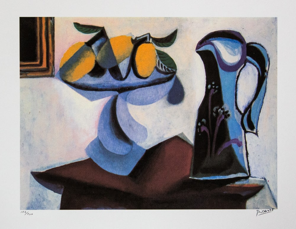 Pablo Picasso 'Still Life with Lemon and a Jug': Pablo Picasso (after) 'Still Life with Lemon and a Jug' lithograph print, limited edition of 200, sheet size 50 x 70 cm, plate signed bottom right, numbered with pencil bottom left 147/200, wove paper