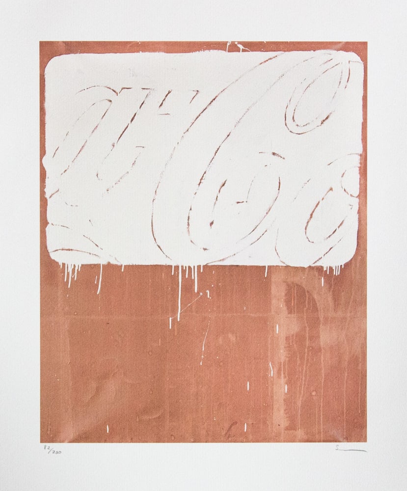Mario Schifano 'Propaganda': Mario Schifano (after) 'Propaganda' offset lithograph in colors, signed bottom right, pencil, numbered bottom left with pencil, limited edition 82/200, bottom center publishing house stamp, cotton