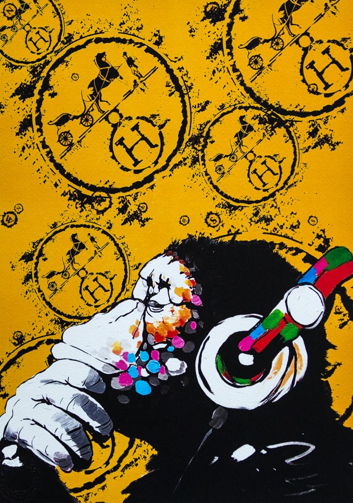 DEATH NYC SIGNED FINE ART PRINT W/COA: DEATH NYC Signed Fine Art Print with COA , DEATH NYC is a New York City-based street artist. Her pseudonym is an acronym for 'Don't Easily Abandon the Hope'. Print is blind stamped, comes with Certifi