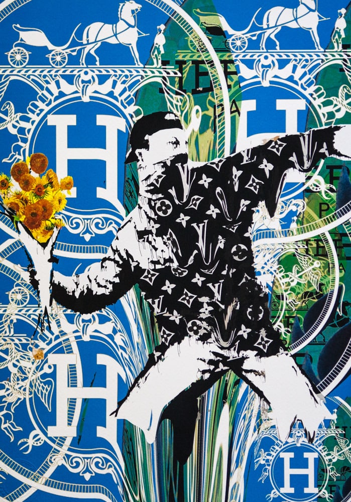 DEATH NYC SIGNED FINE ART PRINT W/COA: DEATH NYC Signed Fine Art Print with COA , DEATH NYC is a New York City-based street artist. Her pseudonym is an acronym for 'Don't Easily Abandon the Hope'. Print is blind stamped, comes with Certifi