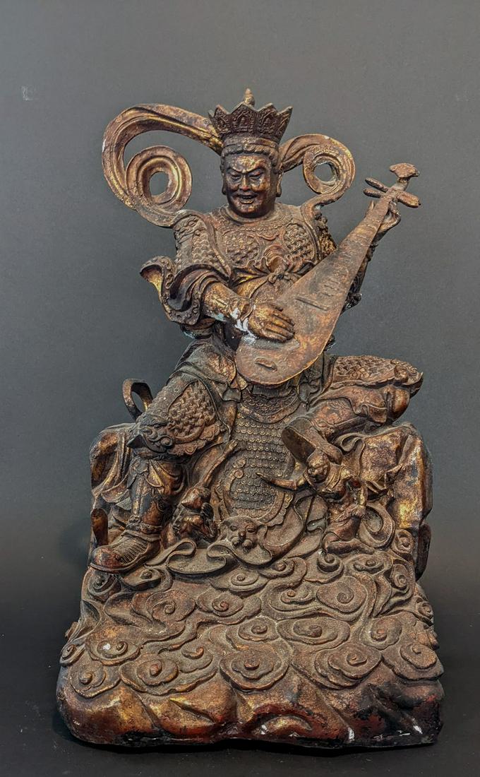 2 Sculptures of Guardian King, China, ca 19th-20th c (1 of 7)