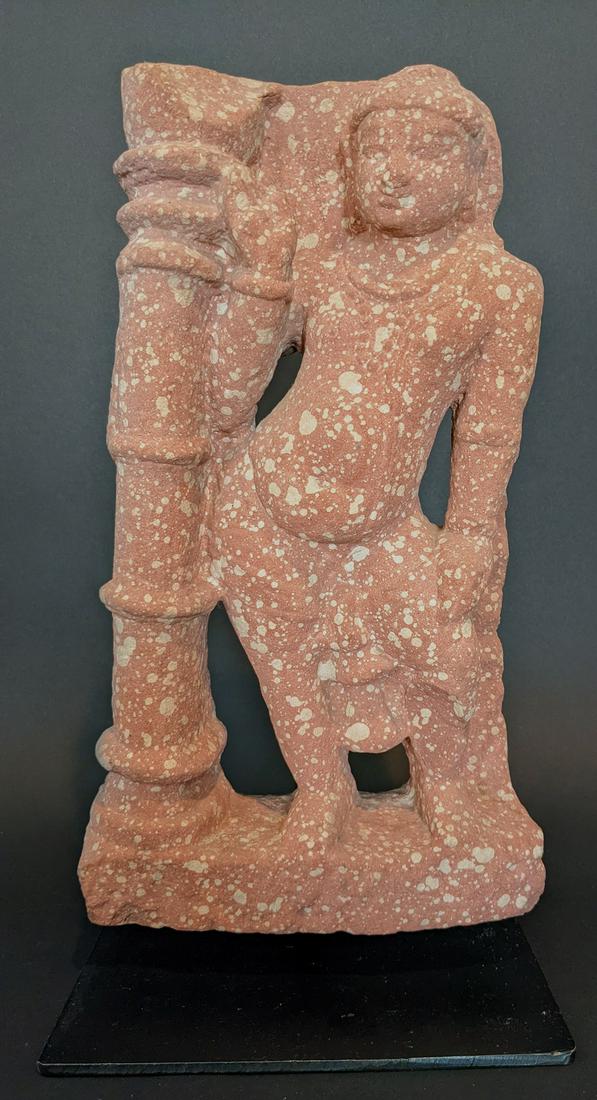 Stone Figure of Buddha Attendant, India, ca 4th c (1 of 4)