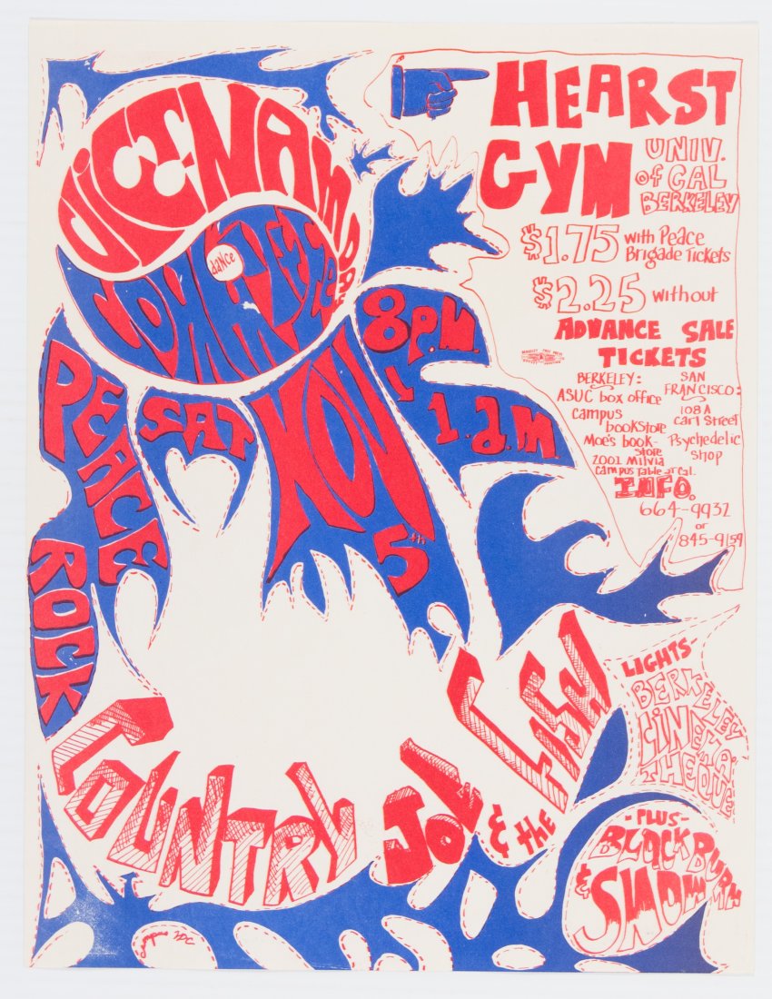 1966 Country Joe Vietnam Benefit Hearst Gym Handbill (1 of 1)