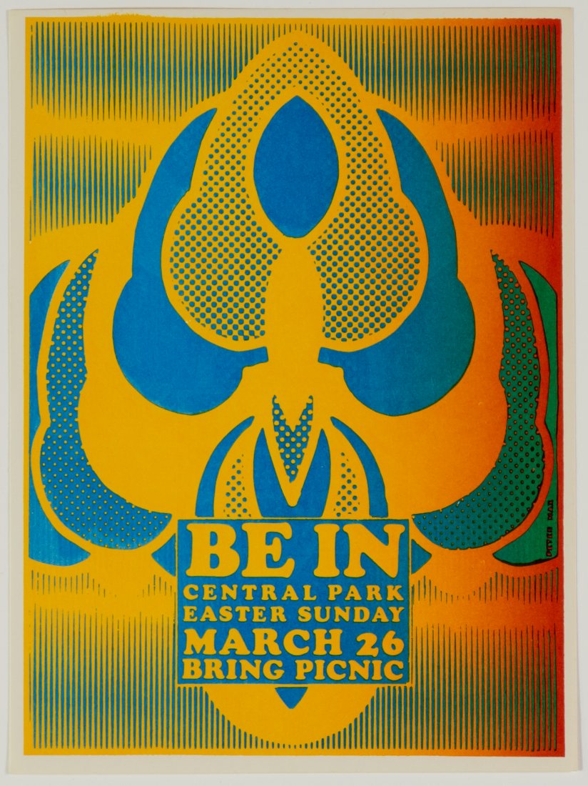 1967 Peter Max Be In Central Park Easter Sun Handbill (1 of 1)