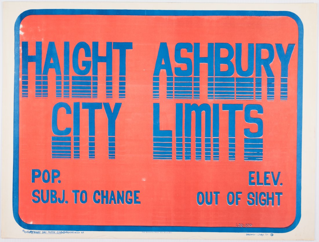 1967 Haight Ashbury City Limits Headshop Poster (1 of 2)