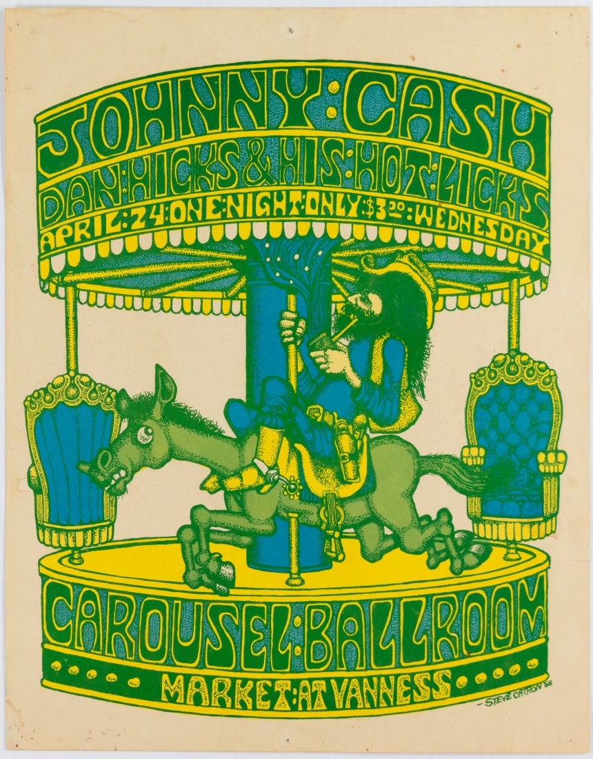 1968 Johnny Cash Carousel Ballroom Concert Poster (1 of 1)