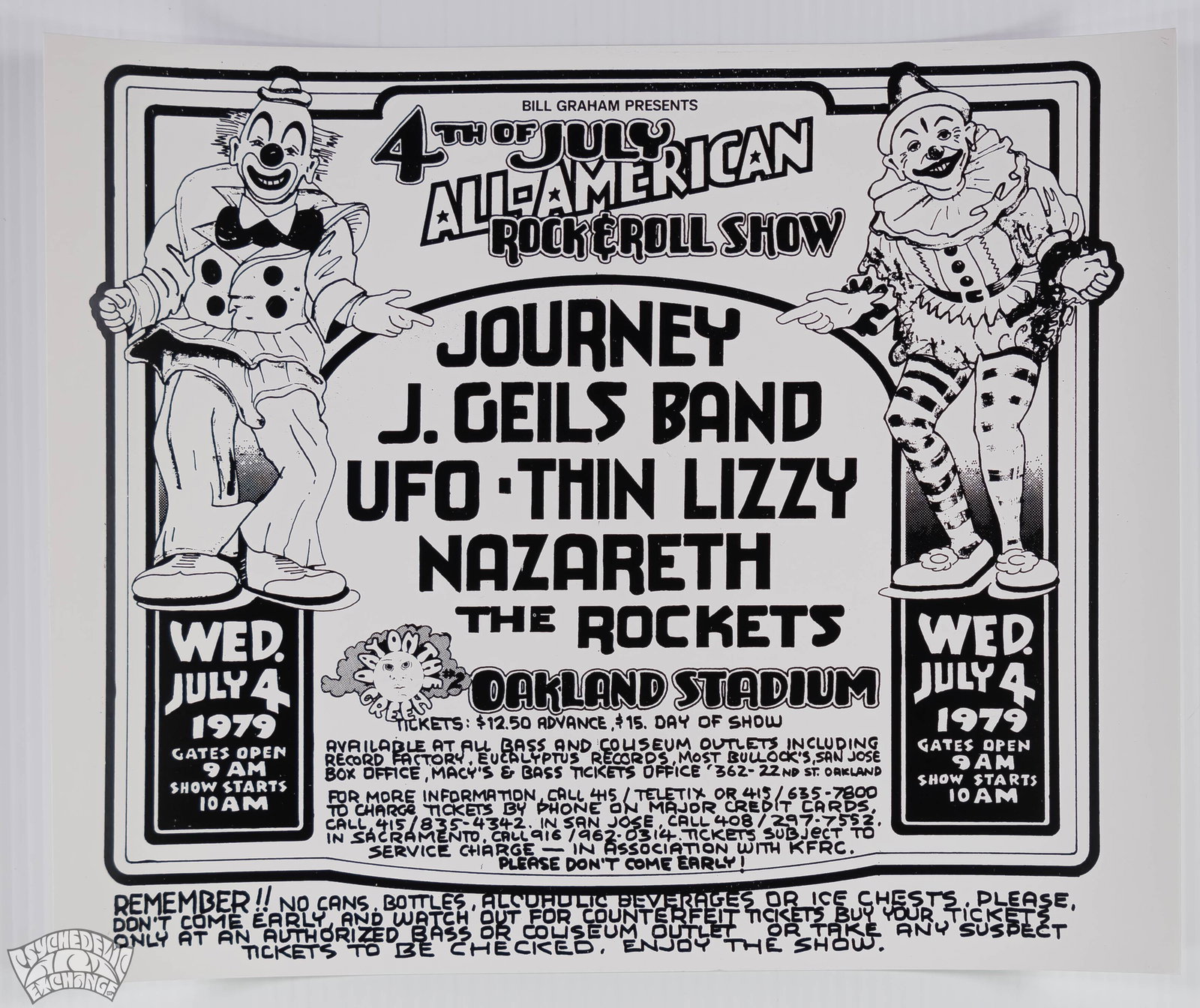 1979 Journey Thin Lizzy Oakland Stadium Handbill (1 of 1)