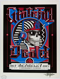 1984 Grateful Dead Berkeley Proof Poster SIGNED Griffin: This poster has been SIGNED by the artist, the late Rick Griffin! This design is one of the later creations from the pen of master artist Rick Griffin. This killer poster image was unofficially produc