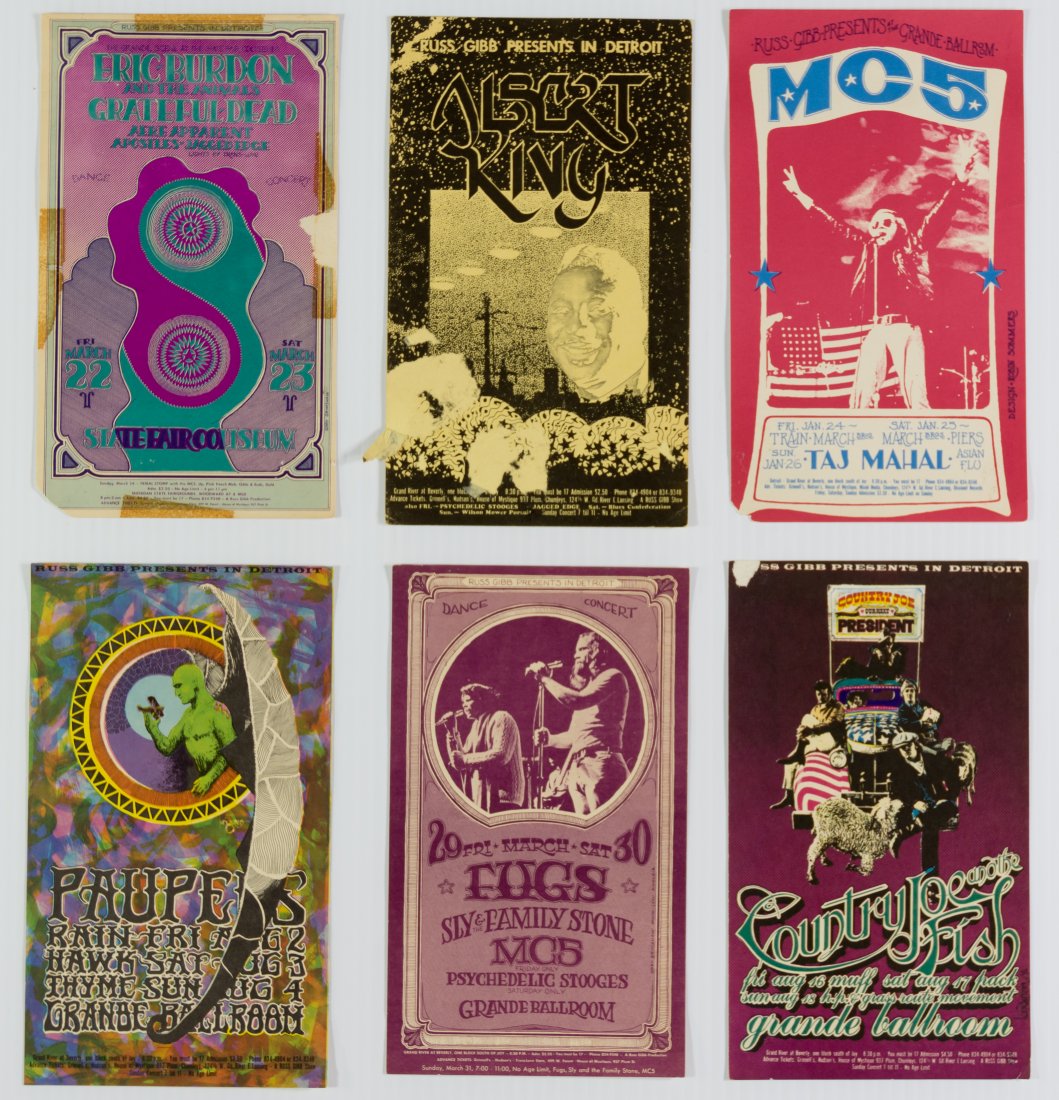 Grab Bag of 6 Grande Ballroom Series Original Postcards (1 of 2)