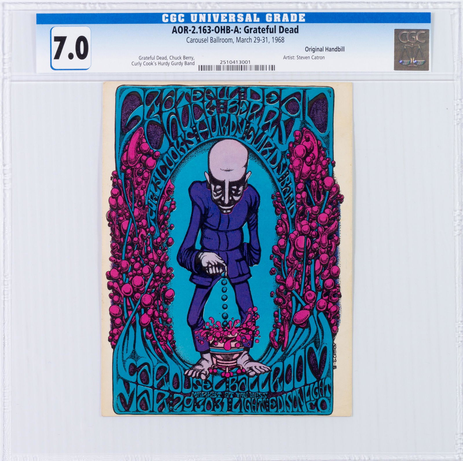 1968 AOR-2.163 Grateful Dead Carousel Handbill CGC 7.0 (1 of 2)