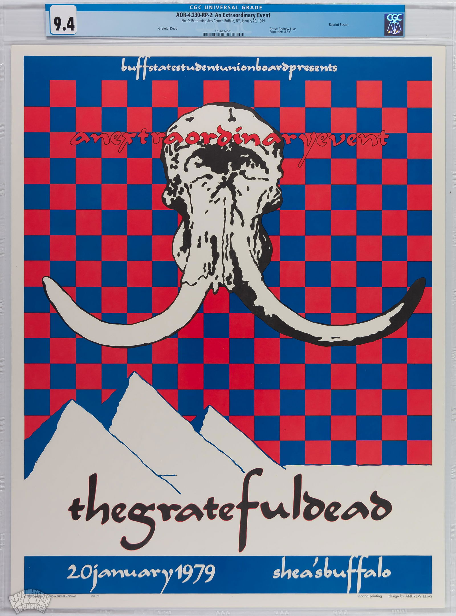 1979 AOR 4.230 Grateful Dead Shea's Poster CGC 9.4 (1 of 1)