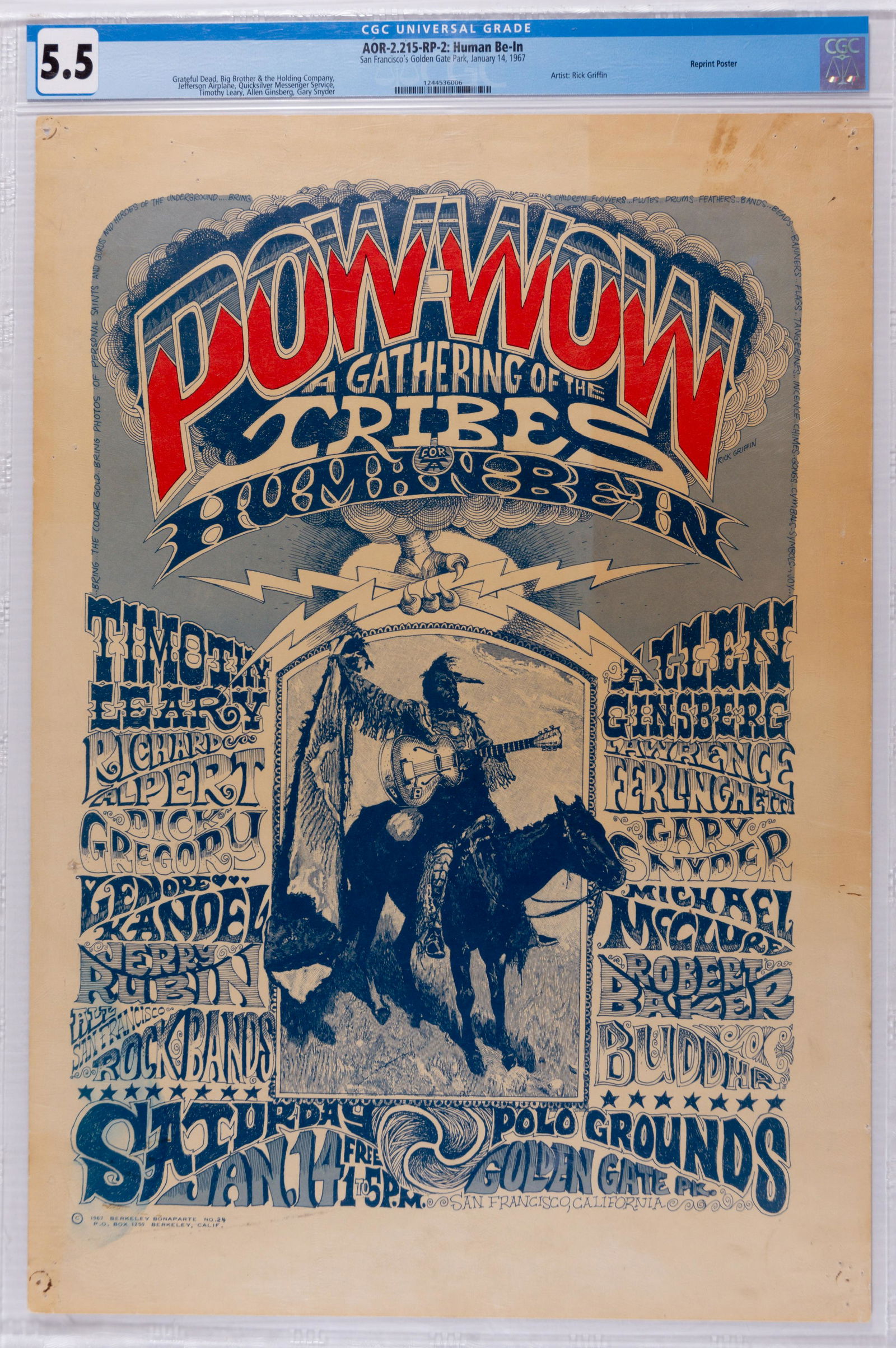 1967 AOR-2.215 Human Be-In Rick Griffin Poster CGC 5.5 (1 of 1)