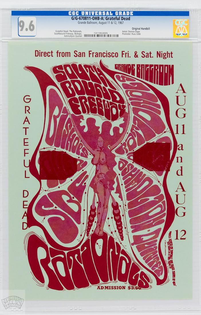 1967 G/G-670811 Grateful Dead Grande Handbill CGC 9.6 (1 of 1)