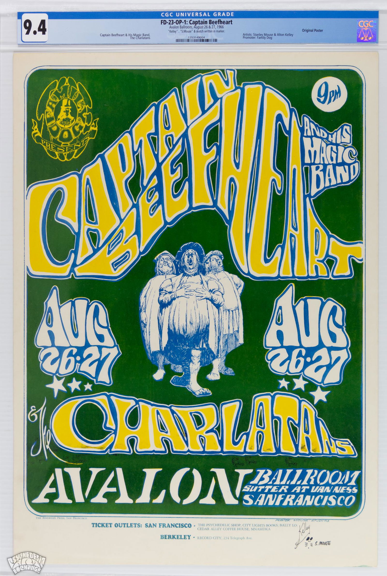 1966 FD-23 Charlatans Avalon Poster SIGNED CGC 9.4 (1 of 1)