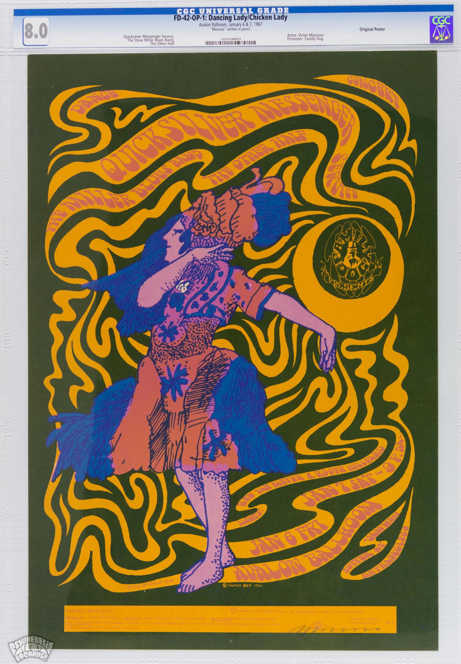 1967 FD-42 Quicksilver Avalon Poster SIGNED CGC 8 (1 of 1)