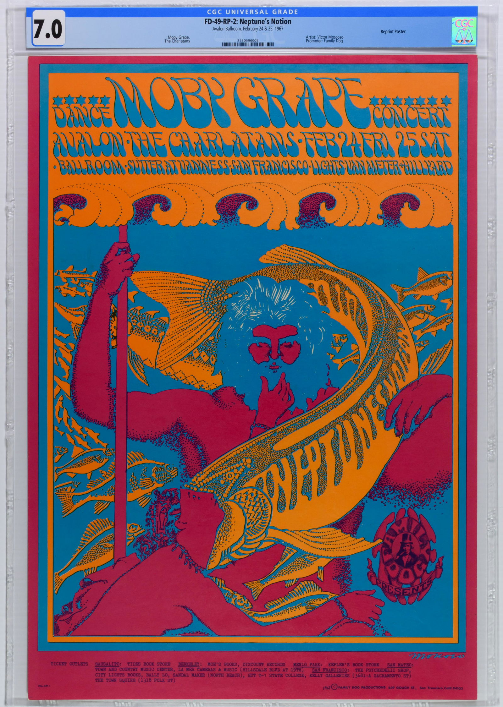 1967 FD-49 Moby Grape Avalon Ballroom Poster CGC 7 (1 of 2)