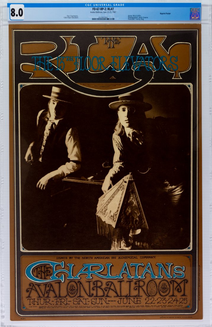 1967 FD-67 Charlatans Avalon Ballroom Poster CGC 8.0 (1 of 1)