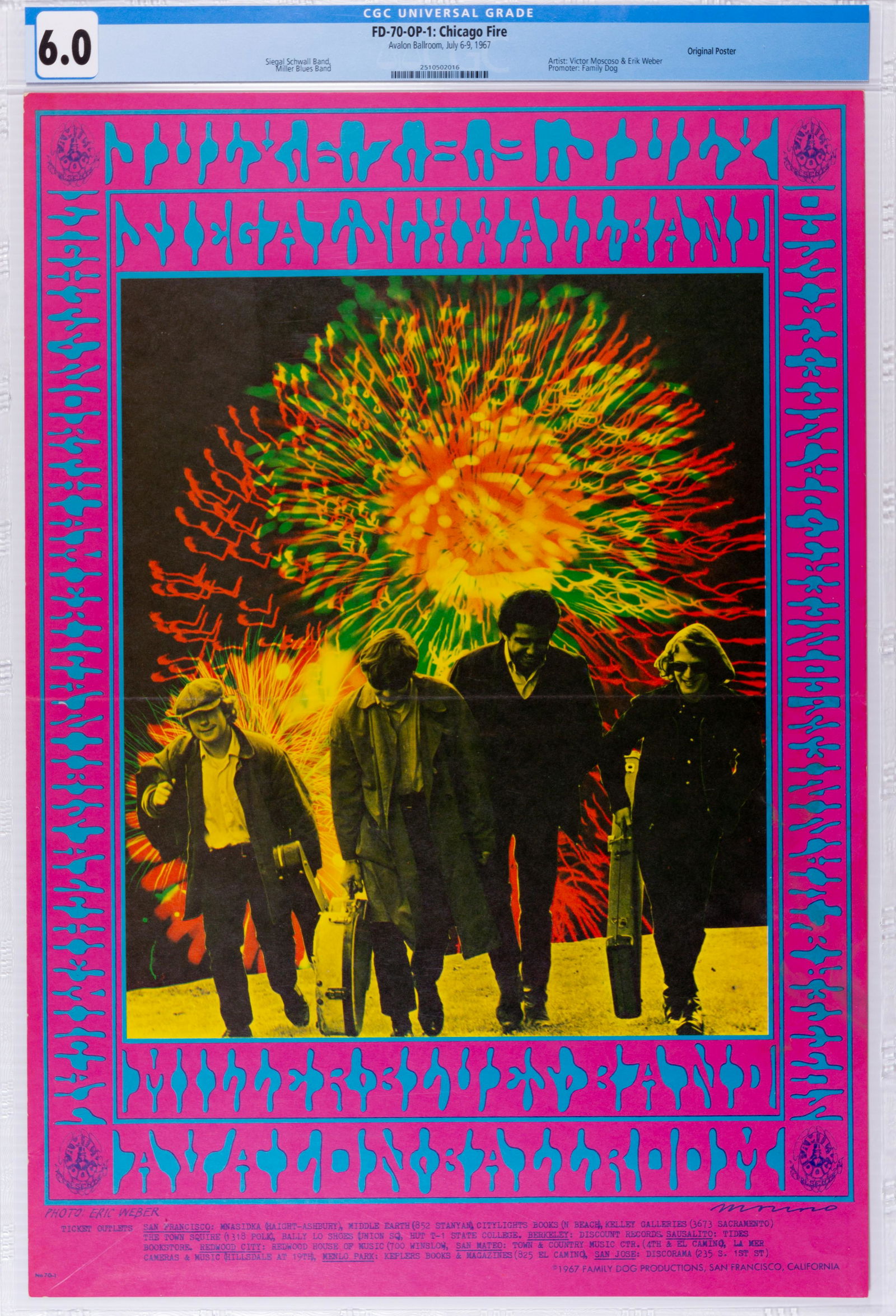 1967 FD-70 Miller Blues Band Avalon Poster CGC 6 (1 of 2)