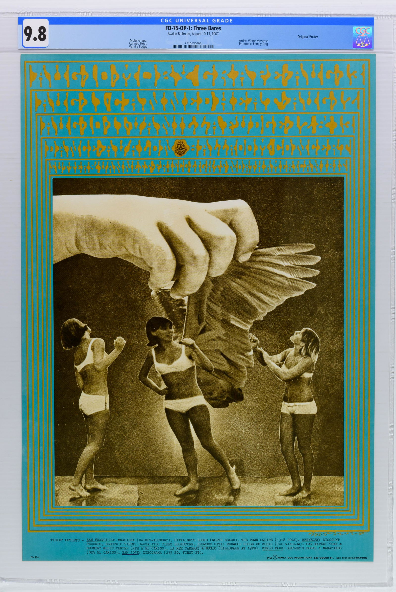 1967 FD-75 Moby Grape Avalon Ballroom Poster CGC 9.8 (1 of 1)