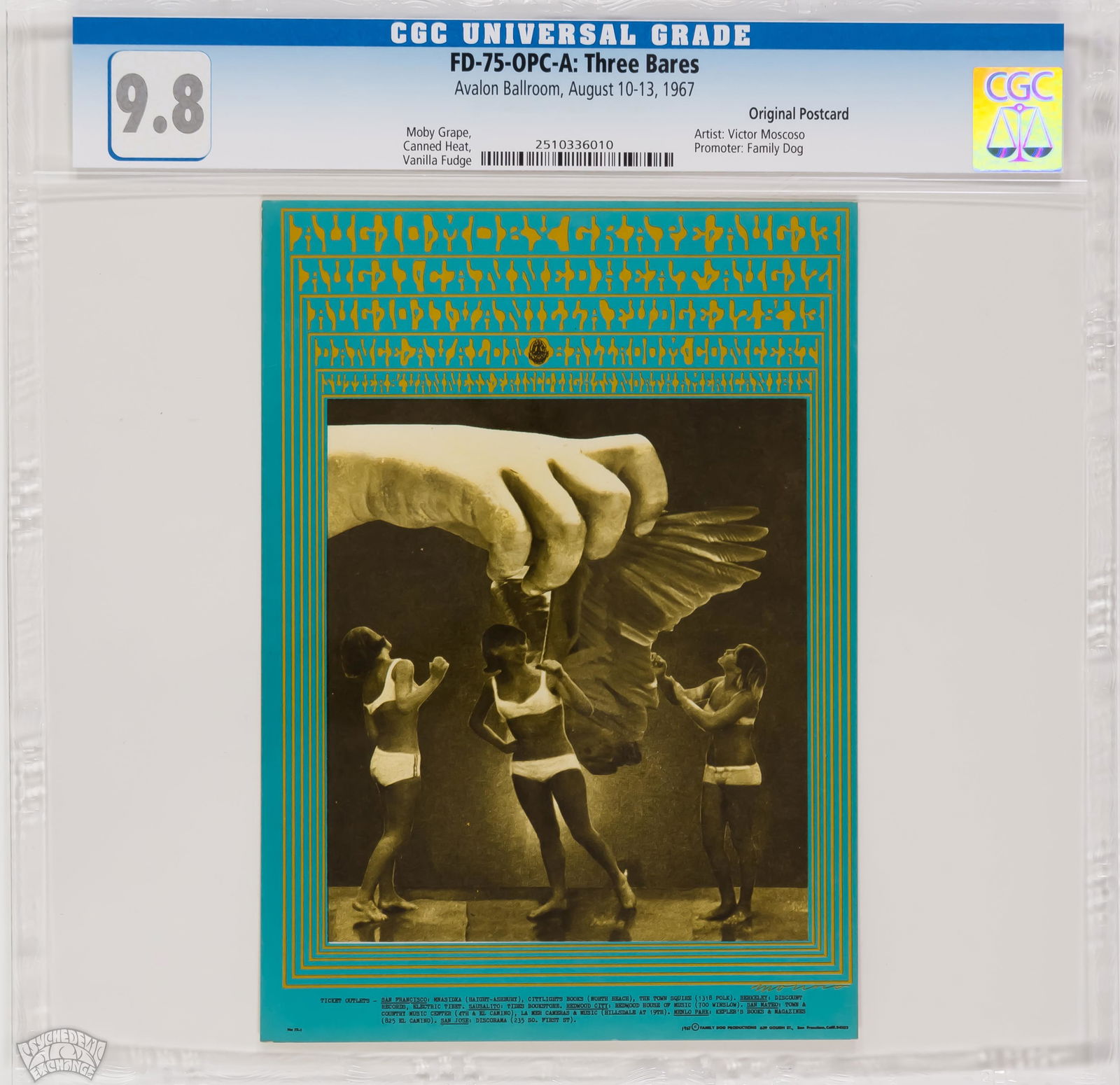 1967 FD-75 Moby Grape Avalon Postcard CGC 9.8 (1 of 2)