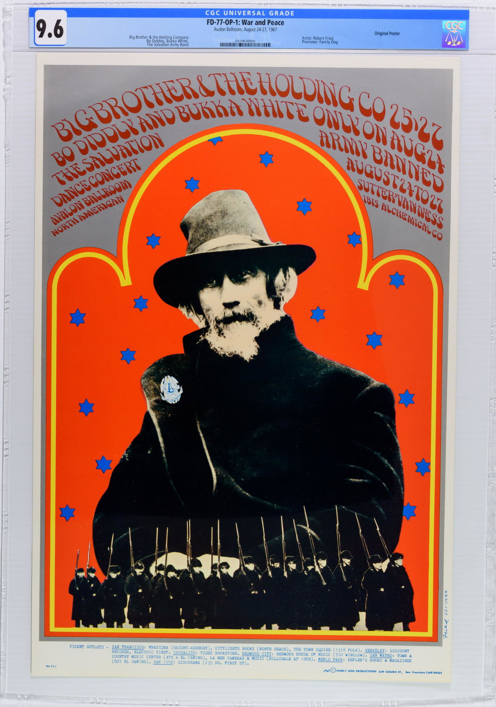 1967 FD-77 Big Brother Avalon Ballroom Poster CGC 9.6 (1 of 1)