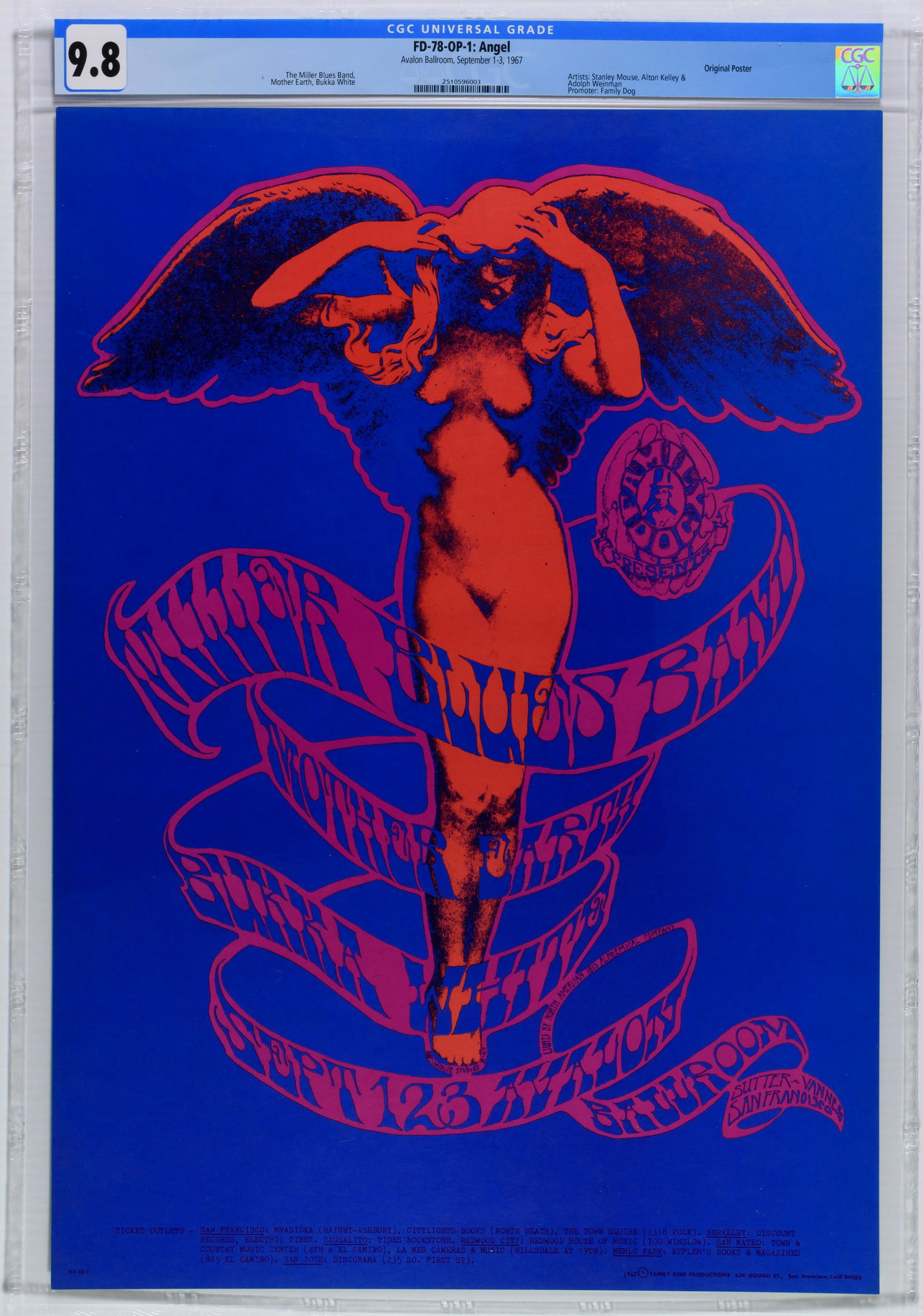 1967 FD-78 Steve Miller Band Avalon Poster CGC 9.8 (1 of 1)