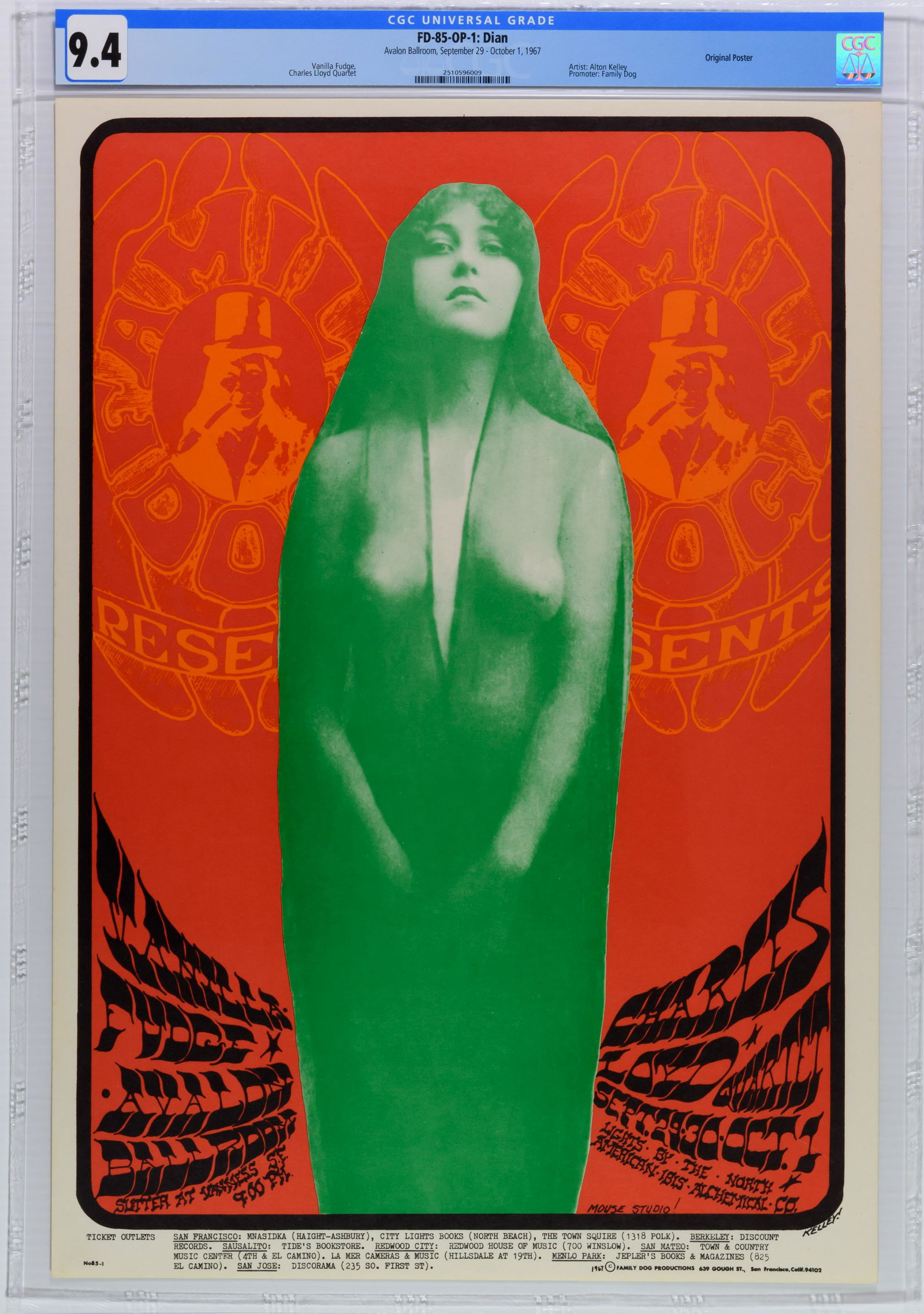 1967 FD-85 Vanilla Fudge Avalon Poster CGC 9.4 (1 of 1)