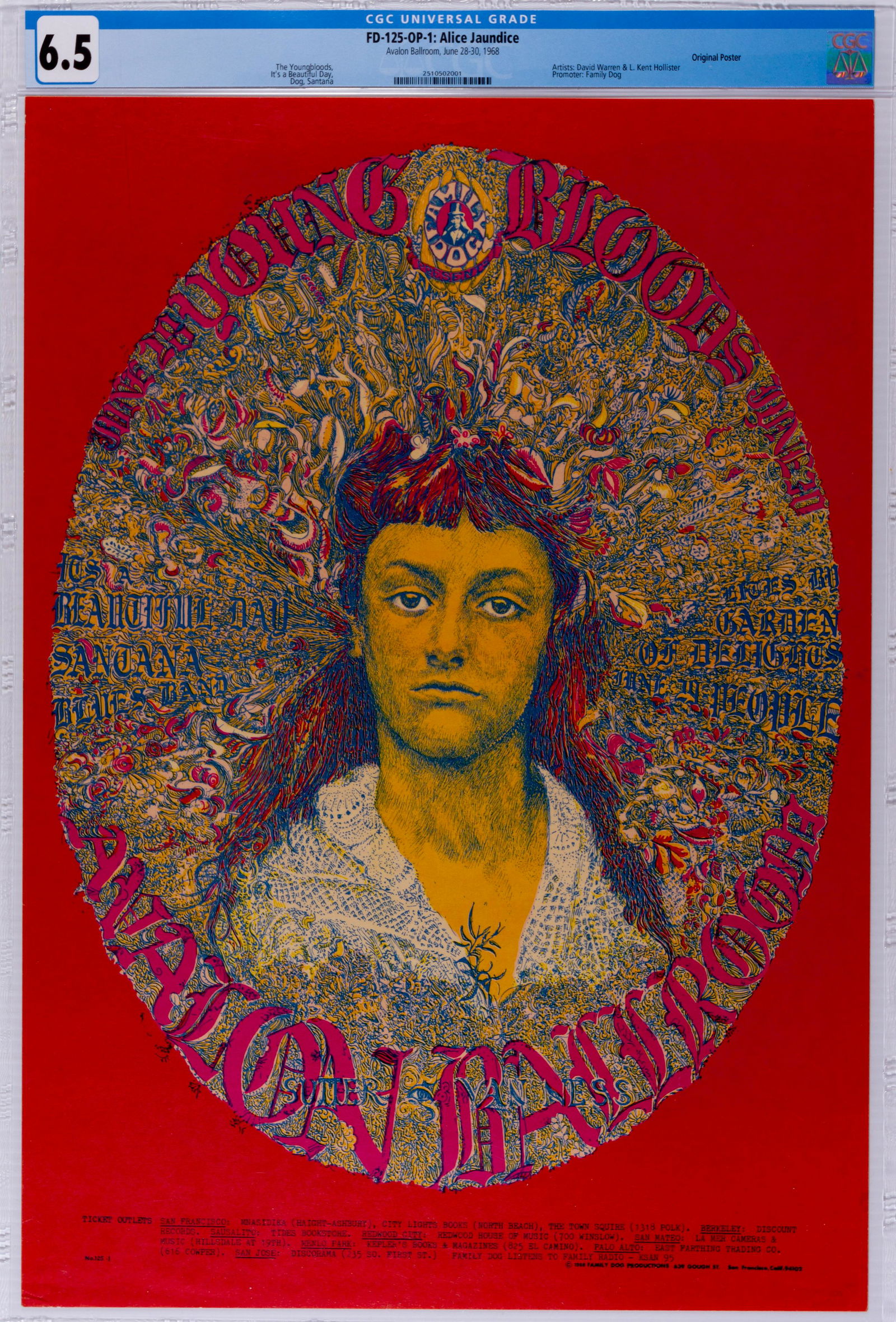 1968 FD-125 Santana Avalon Ballroom Poster CGC 6.5 (1 of 1)