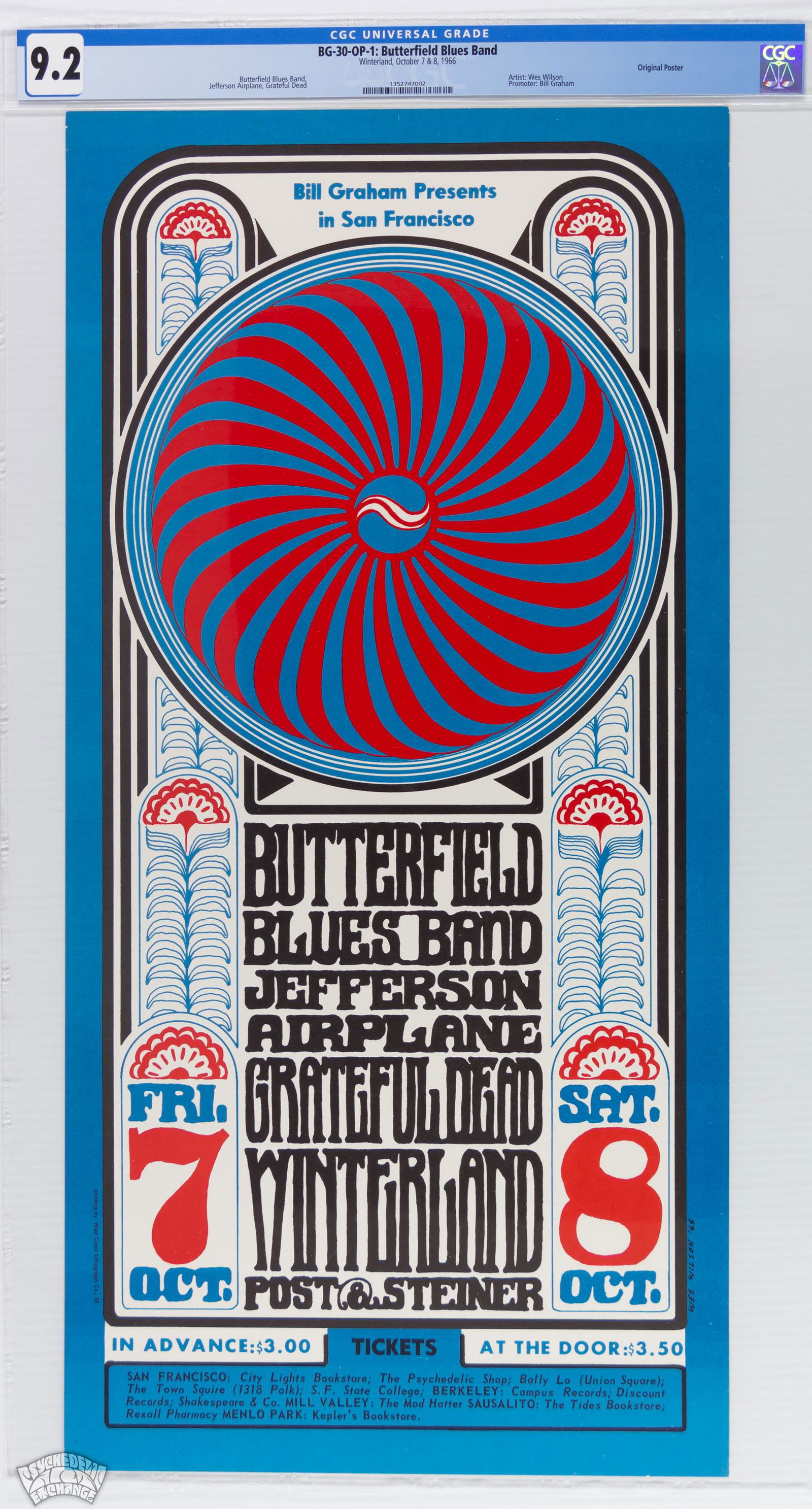 1966 BG-30 Jefferson Airplane Winterland Poster CGC 9.2 (1 of 1)