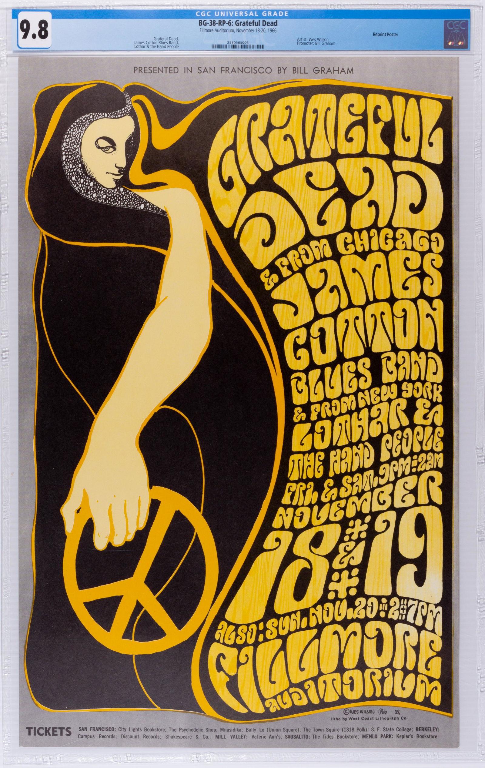 1966 BG-38 Grateful Dead Fillmore Poster CGC  9.8 (1 of 1)