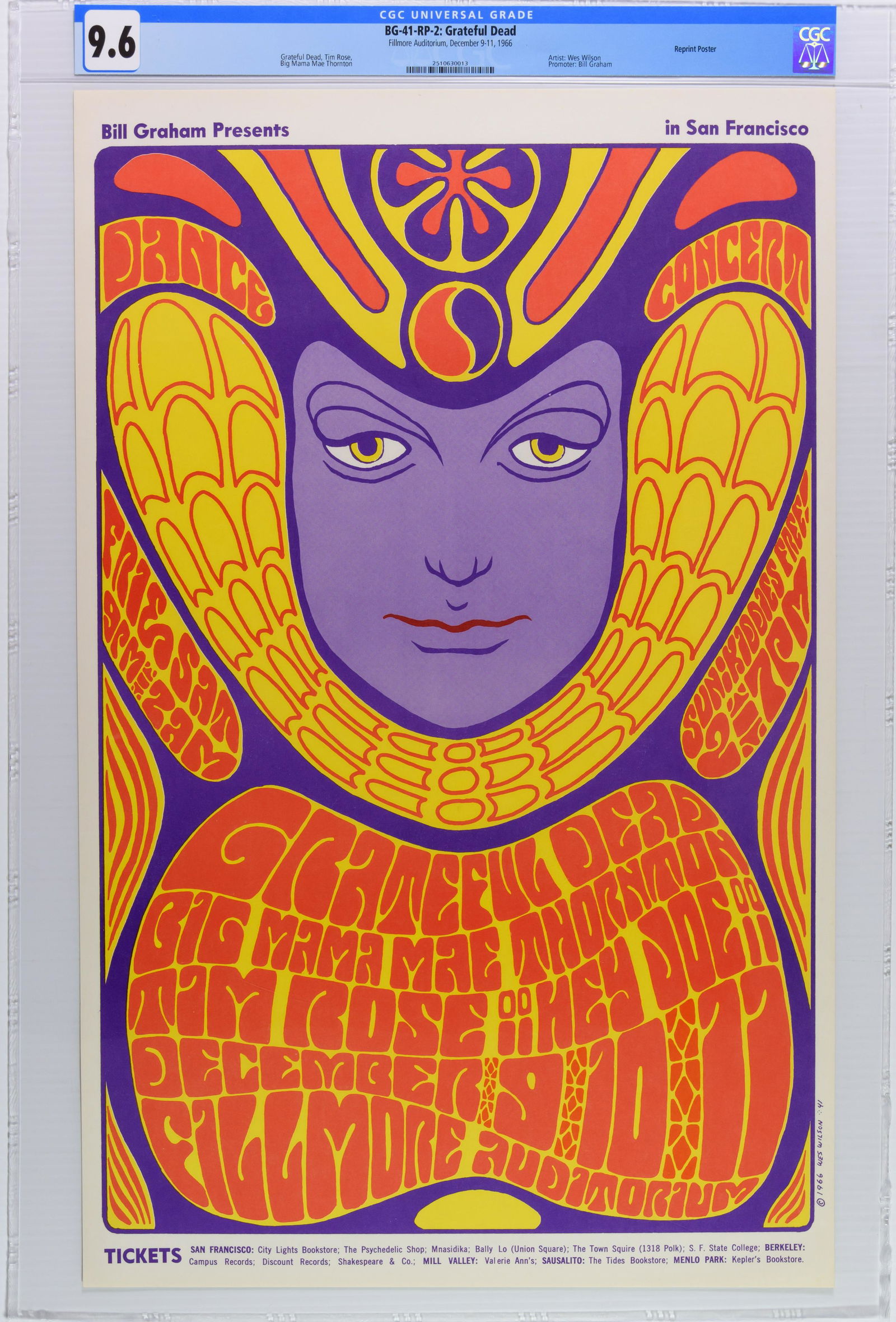 1966 BG-41 Grateful Dead Fillmore Poster CGC 9.6 (1 of 1)
