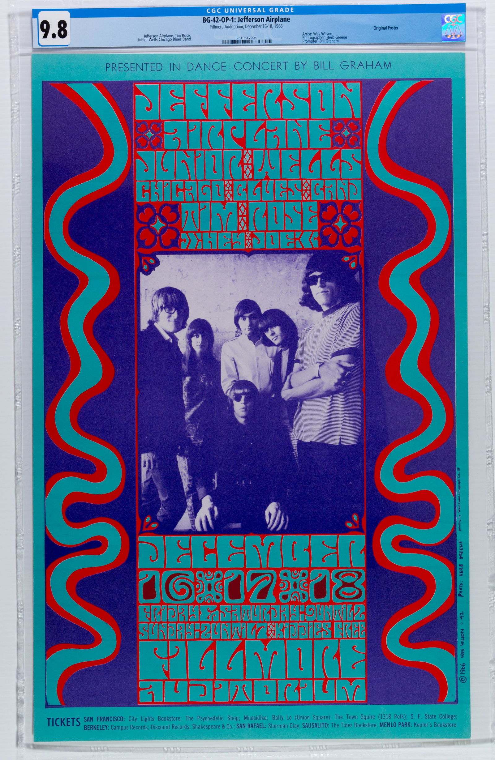1966 BG-42 Jefferson Airplane Fillmore Poster CGC 9.8 (1 of 1)