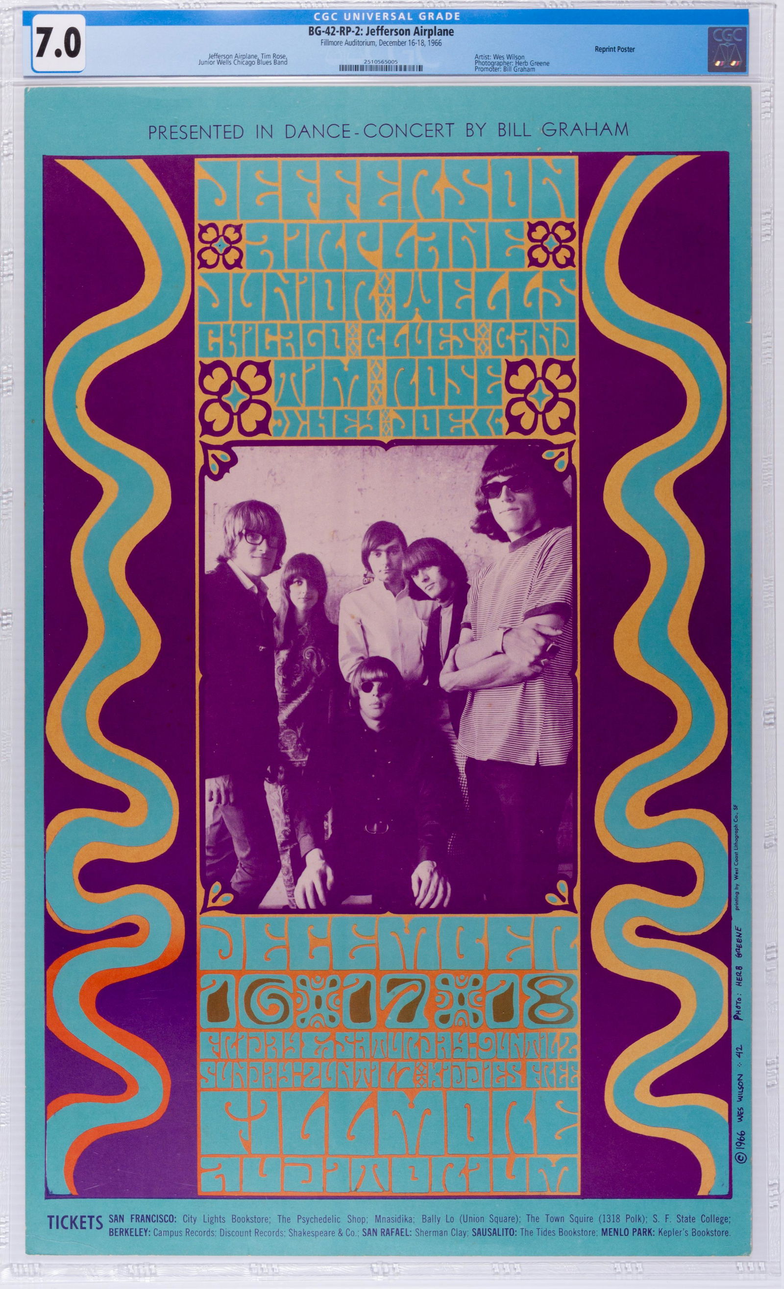 1966 BG-42 Jefferson Airplane Reprint Poster CGC 7.0 (1 of 1)