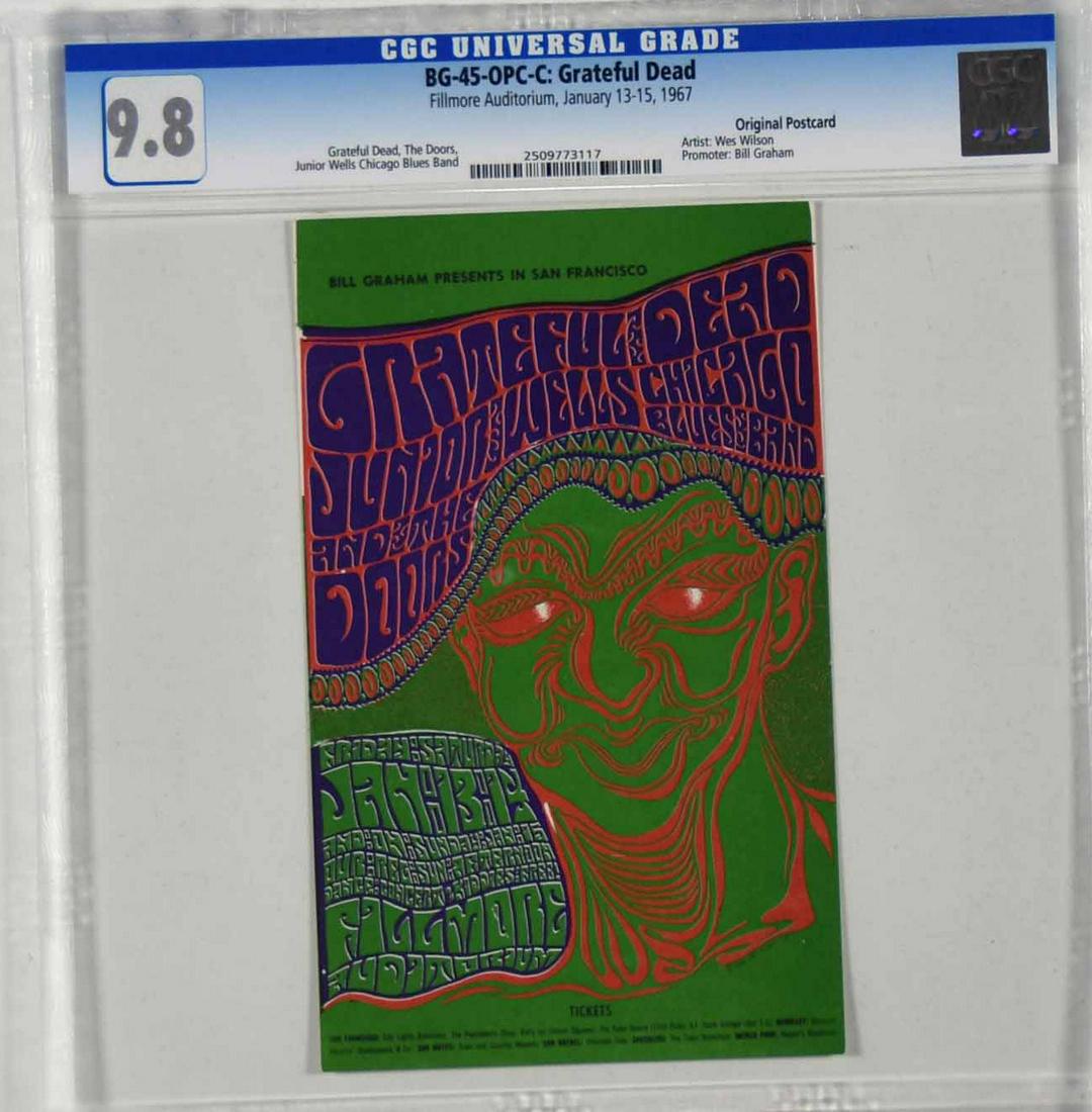 1967 BG-45 Grateful Dead Fillmore Postcard CGC 9.8 (1 of 1)