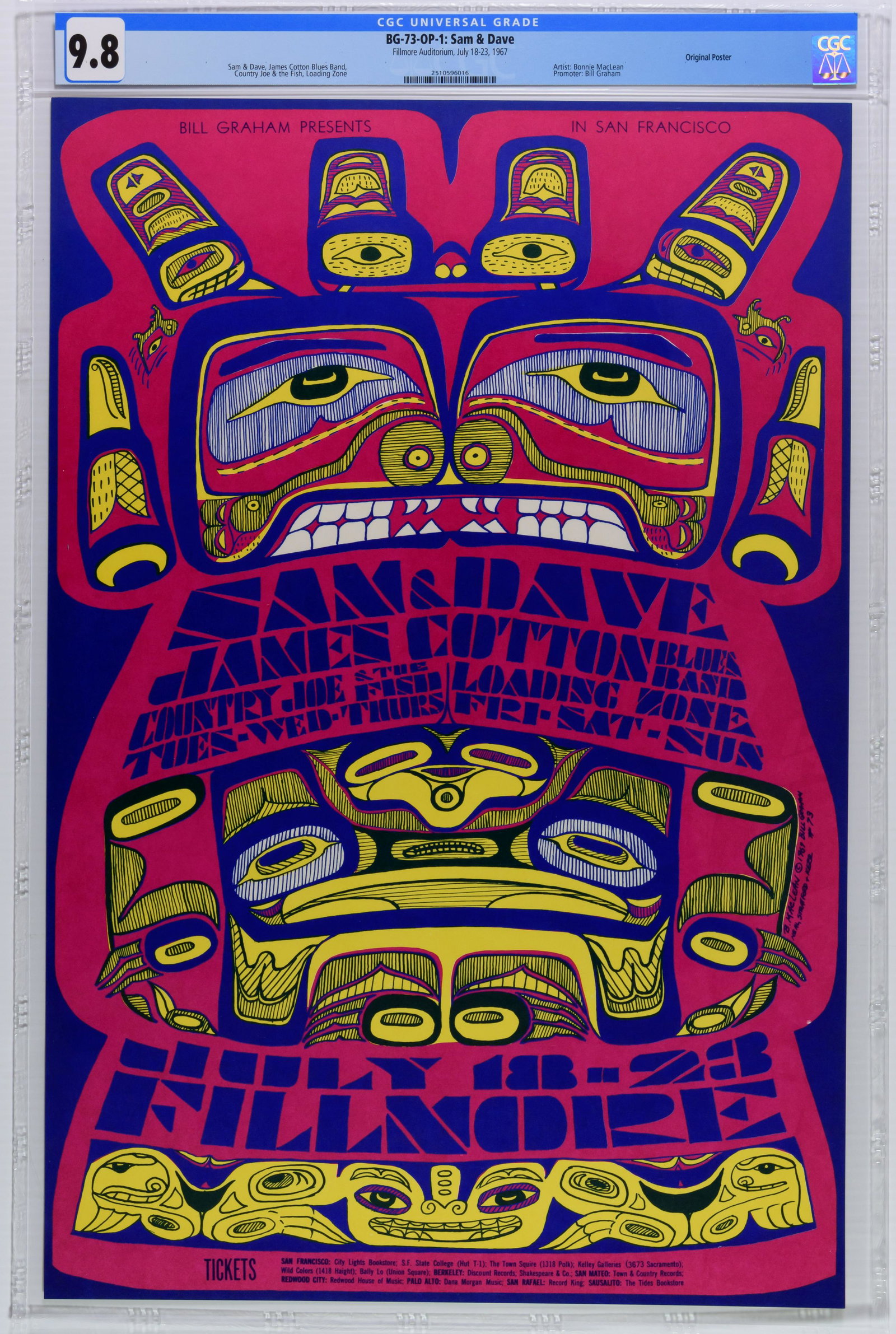 1967 BG-73 James Cotton Blues Band Fillmore CGC 9.8 (1 of 1)