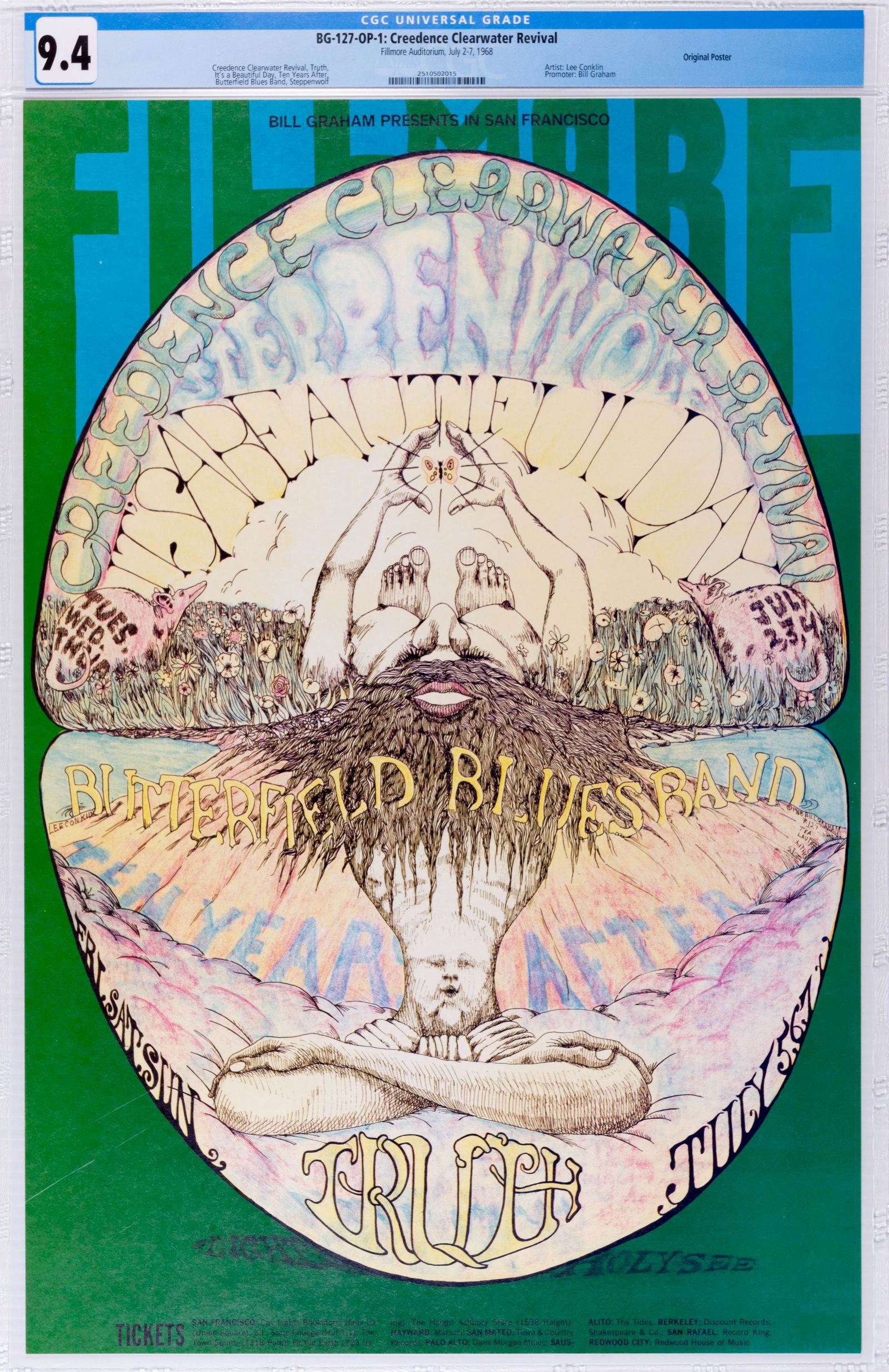 1968 BG-127 Creedence CR Fillmore Poster CGC 9.4 (1 of 2)