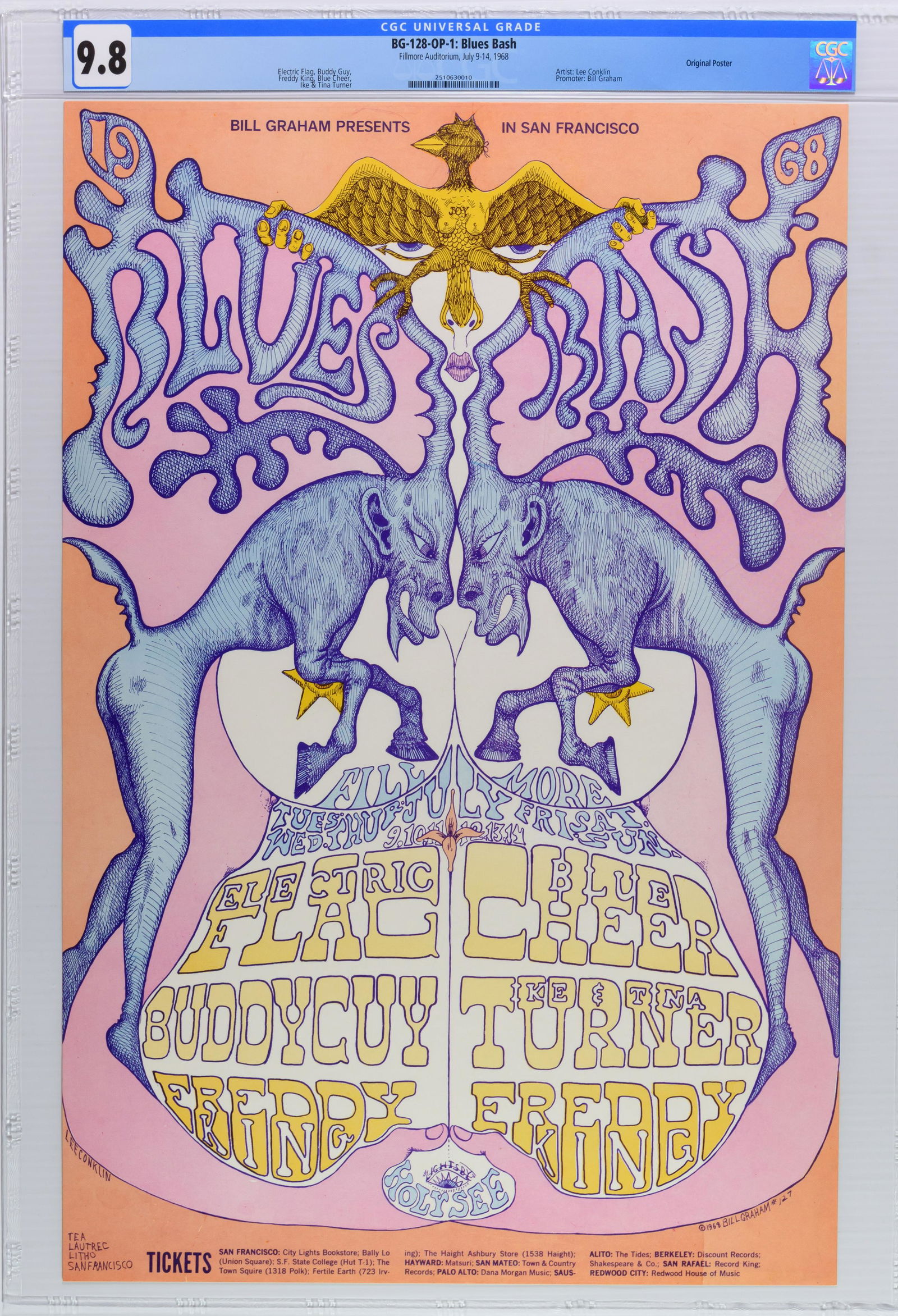 1968 BG-128 Electric Flag Fillmore Poster CGC 9.8 (1 of 1)