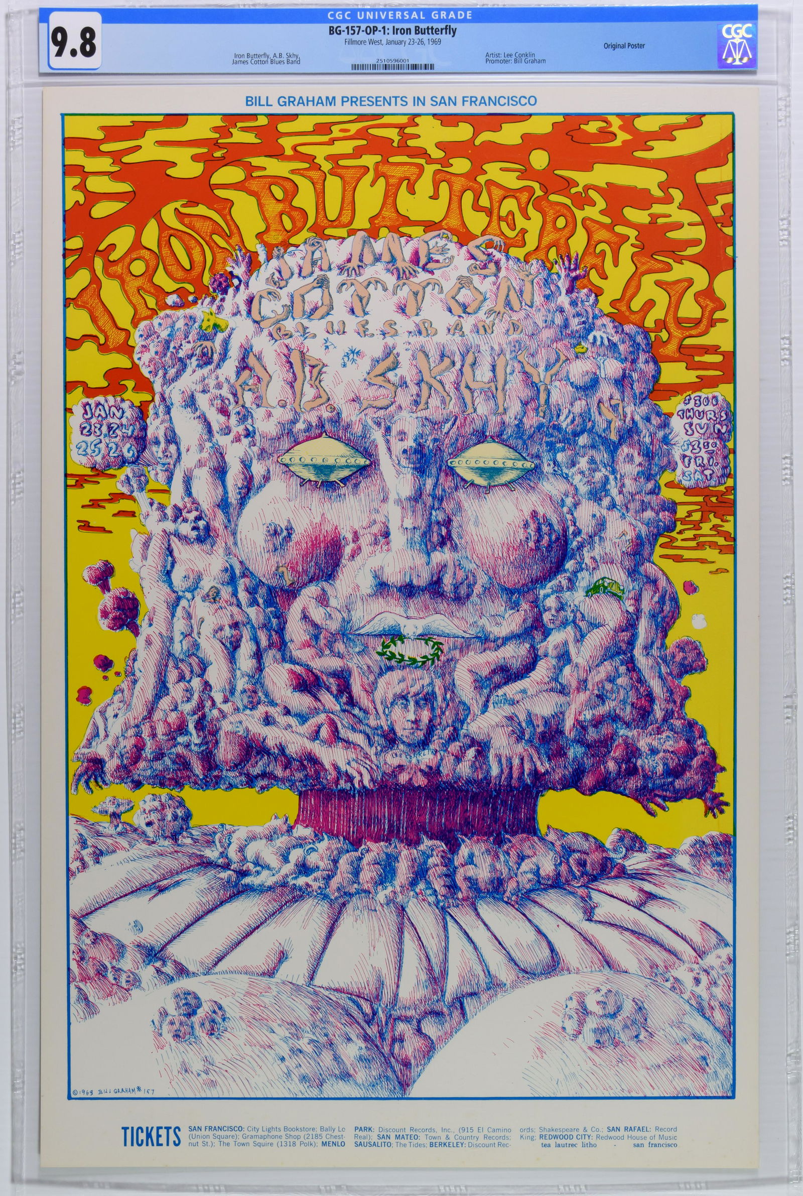 1969 BG-157 Iron Butterfly Fillmore W Poster CGC 9.8 (1 of 1)